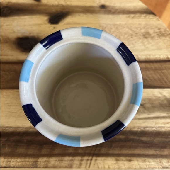 Rare Jonathan Adler PROZAC Vice Canister Striped Blue Jar Pot Porter - Picture 12 of 12